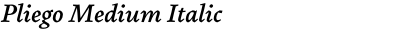 Pliego Medium Italic